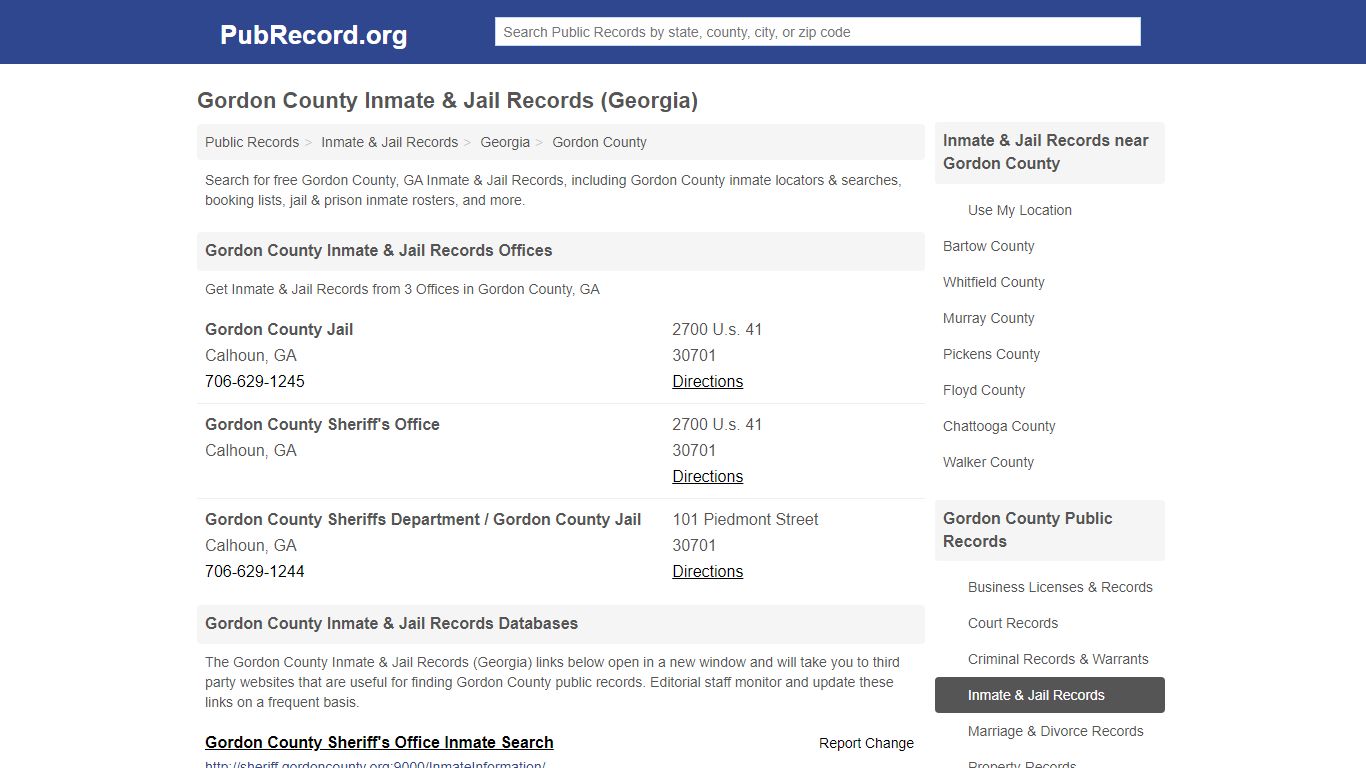 Free Gordon County Inmate & Jail Records (Georgia Inmate ...