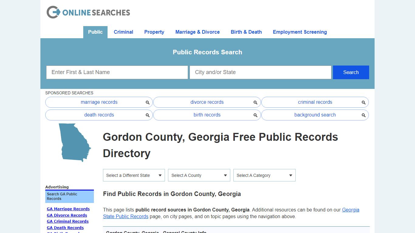 Gordon County, Georgia Free Public Records Directory